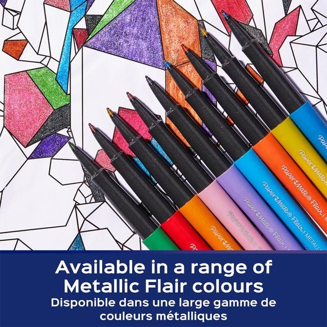 Paper Mate Flair 0.7mm Metallic Felt Tip Pens   6 per pack