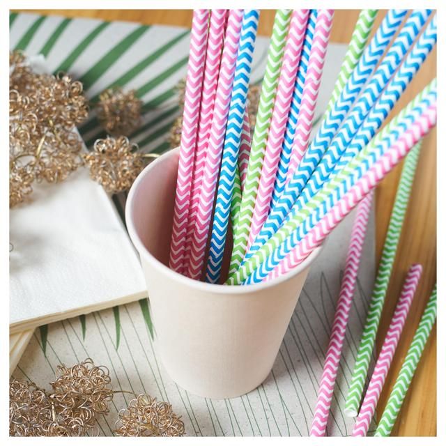 Party Recyclable Paper Straws   50 per pack