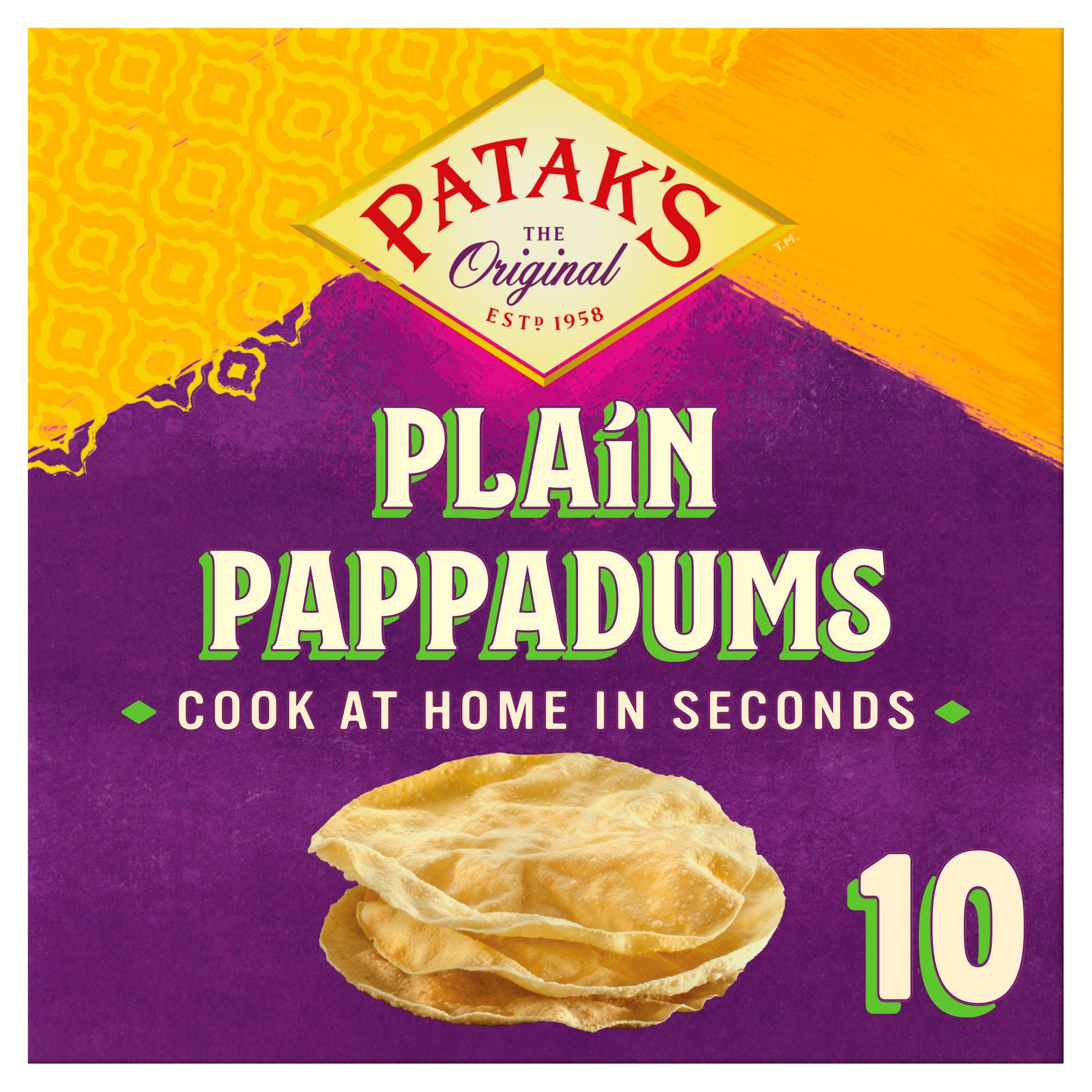 Patak&amp;rsquo;s Plain Cook at Home Poppadoms x10