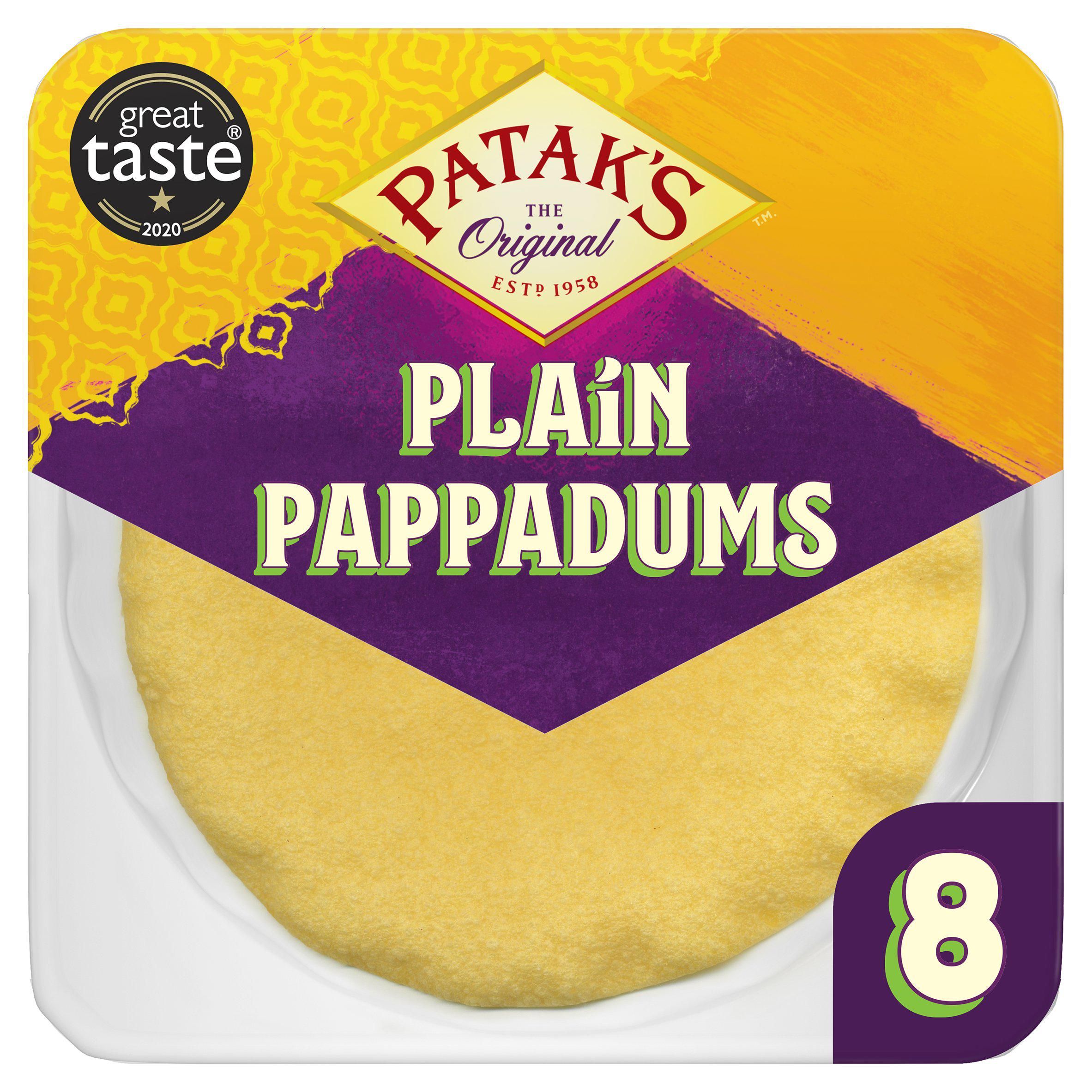 Patak&amp;rsquo;s Plain Poppadoms x8