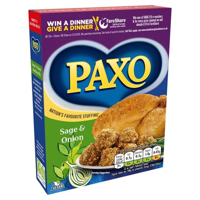 Paxo Sage &amp;amp; Onion Stuffing Mix   170g