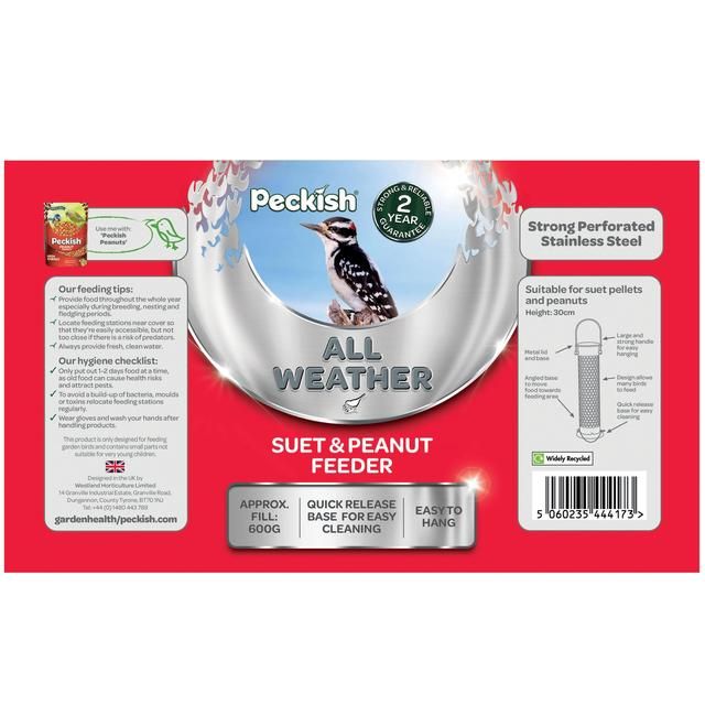 Peckish All Weather Suet &amp;amp; Peanut Bird Feeder