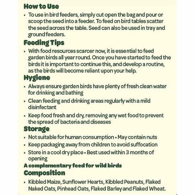 Peckish No Grow Seed Mix For Wild Birds   1.7kg