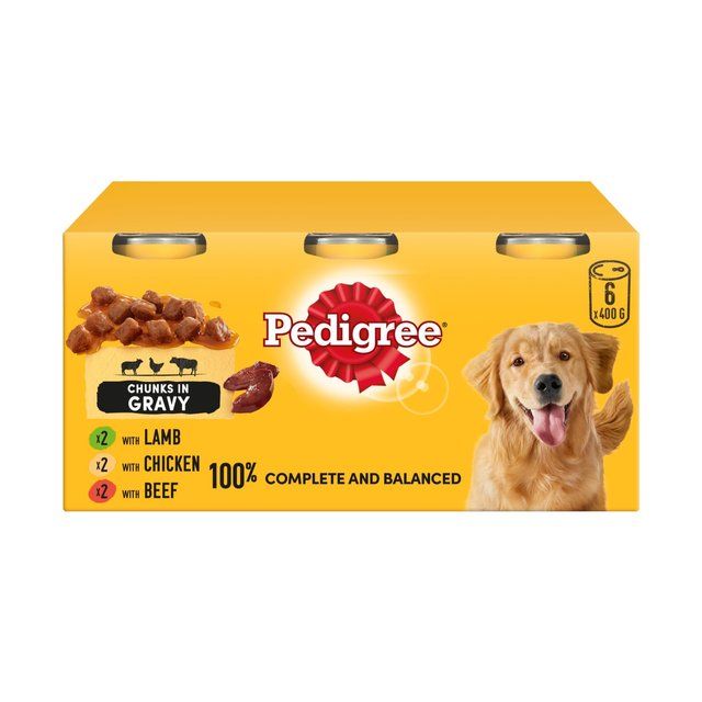 Pedigree Adult Wet Dog Food Tins Mixed in Gravy    6 x 400g