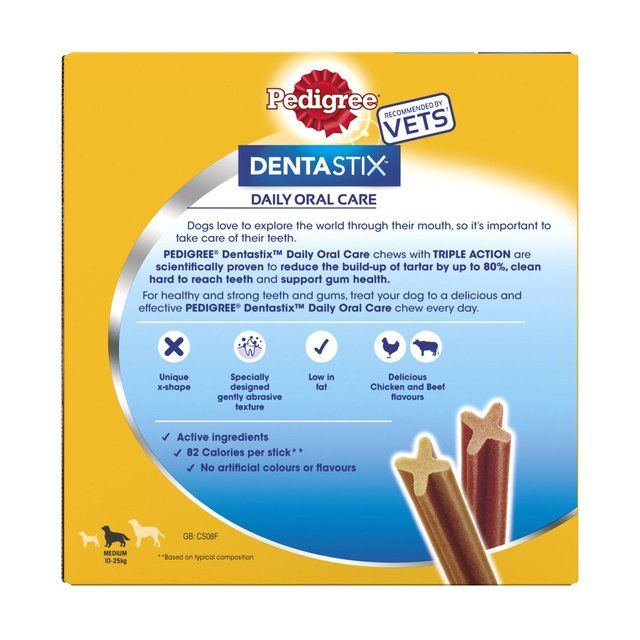 Pedigree Dentastix Daily Adult Medium Dog Treats Dental Sticks   56 x 26g