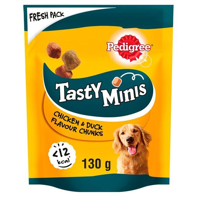 Pedigree Tasty Minis Adult Dog Treats Chicken &amp;amp; Duck Chewy Cubes    130g