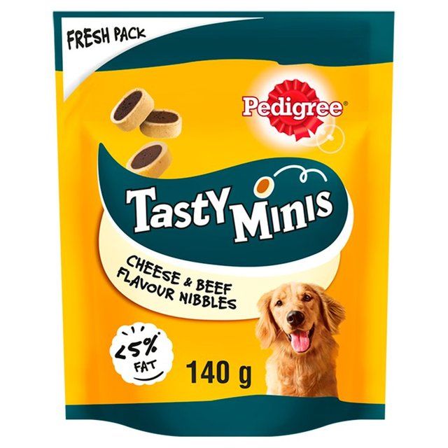 Pedigree Tasty Minis Cheese &amp;amp; Beef Nibbles Dog Treats   140g