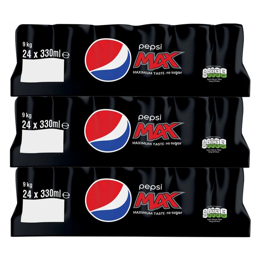Pepsi Max 3 for &amp;pound;24 Drinks Bundle 72 Cans