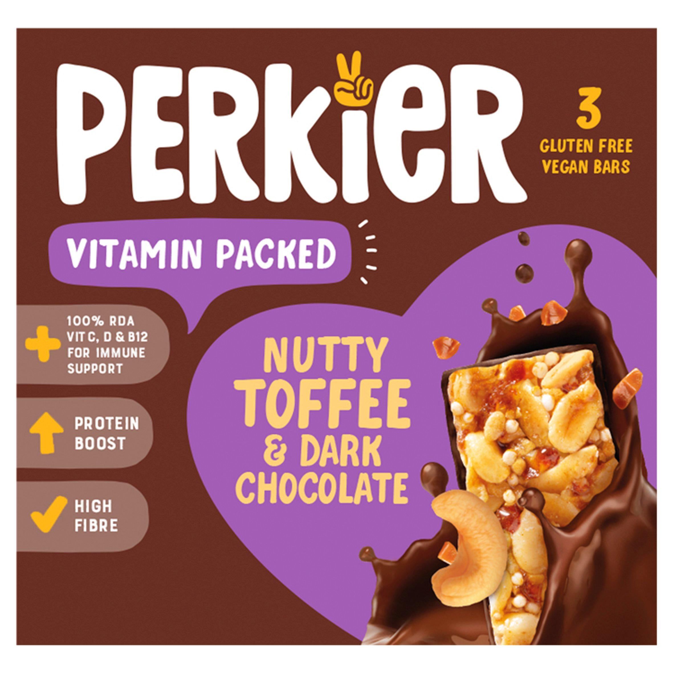 Perkier Nutty Toffee &amp;amp; Dark Chocolate 3x37g