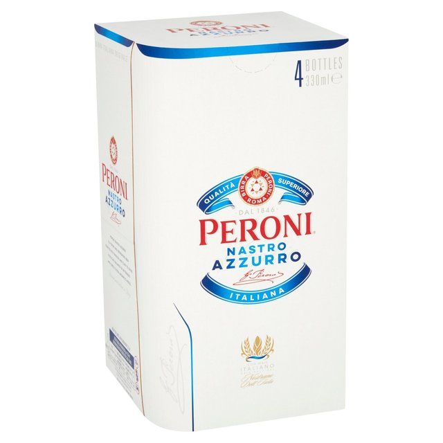 Peroni Nastro Azzurro Beer Lager Bottles   4 x 330ml