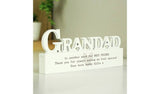 Personalised Message Free Text Heart Wooden Grandad Ornament