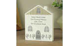 Personalised Message Grey Wooden House Ornament