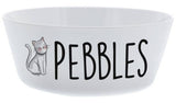 Personalised Message Plastic Scribble Cat Bowl
