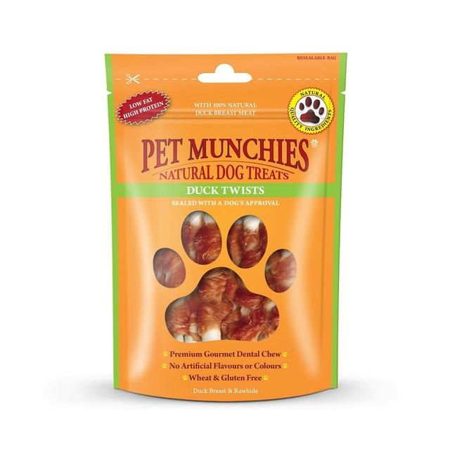 Pet Munchies 100% Natural Duck Twists Dog Treats   80g
