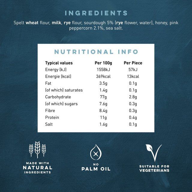 Peter's Yard Pink Peppercorn Sourdough Crackers   90g