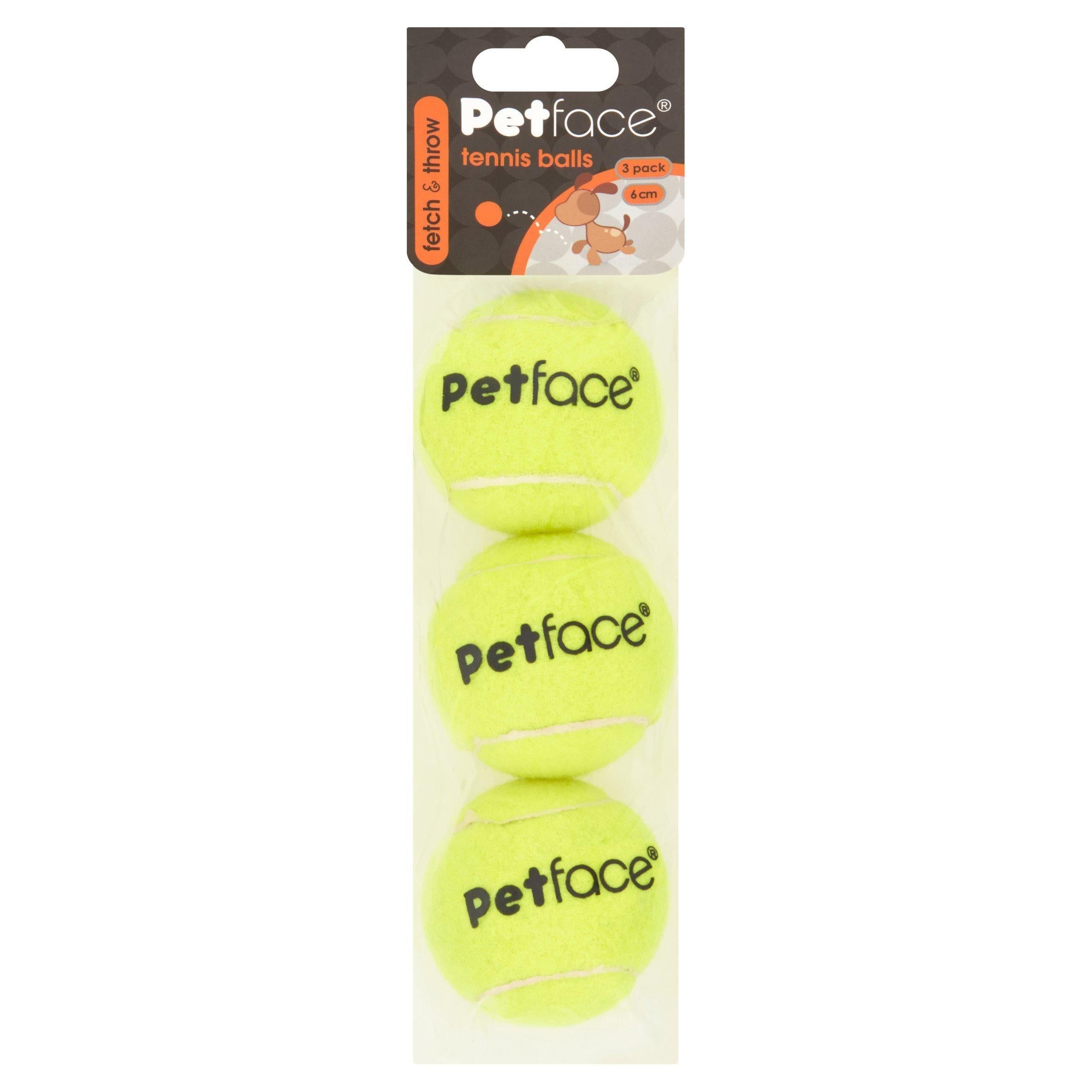 Petface Throw &amp;amp; Fetch Tennis Balls Pack x3
