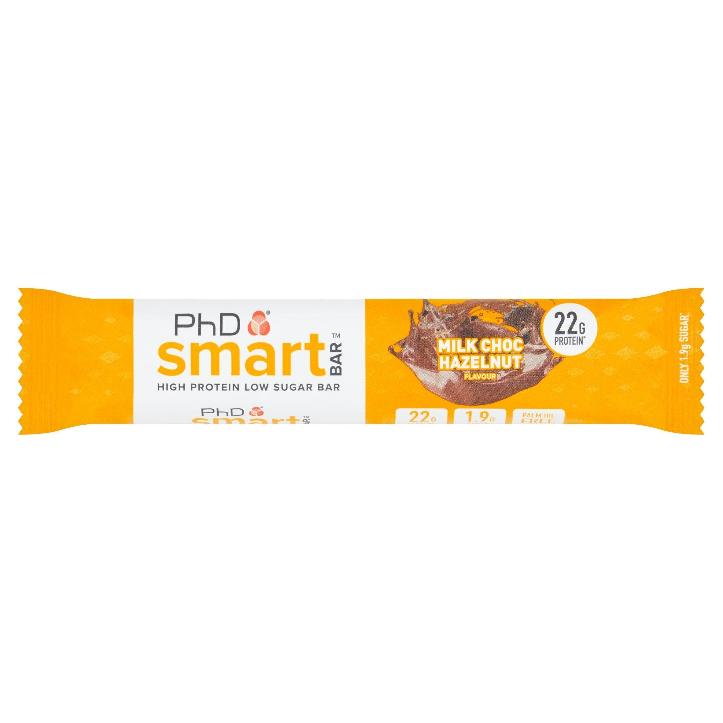PhD Milk Choc Hazelnut Flavour Smart Bar 64g