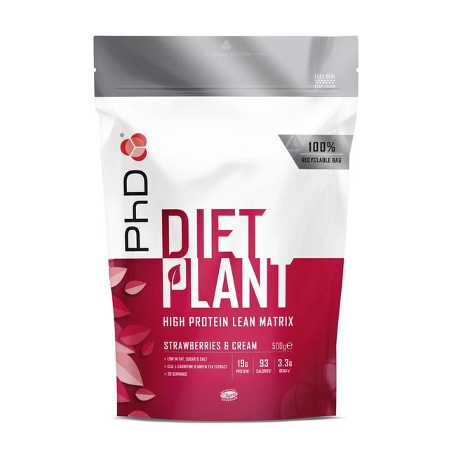 PhD Nutrition Strawberries &amp;amp; Cream Diet Plant Protein Powder   500g
