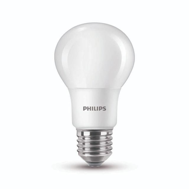 Philips LED Classic Frosted 60W A60 Light Bulb E27 Warm White    2 per pack
