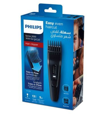 Philips Series 3000 Corded Hair Clipper with Stainless Steel Blades, HC3510/13