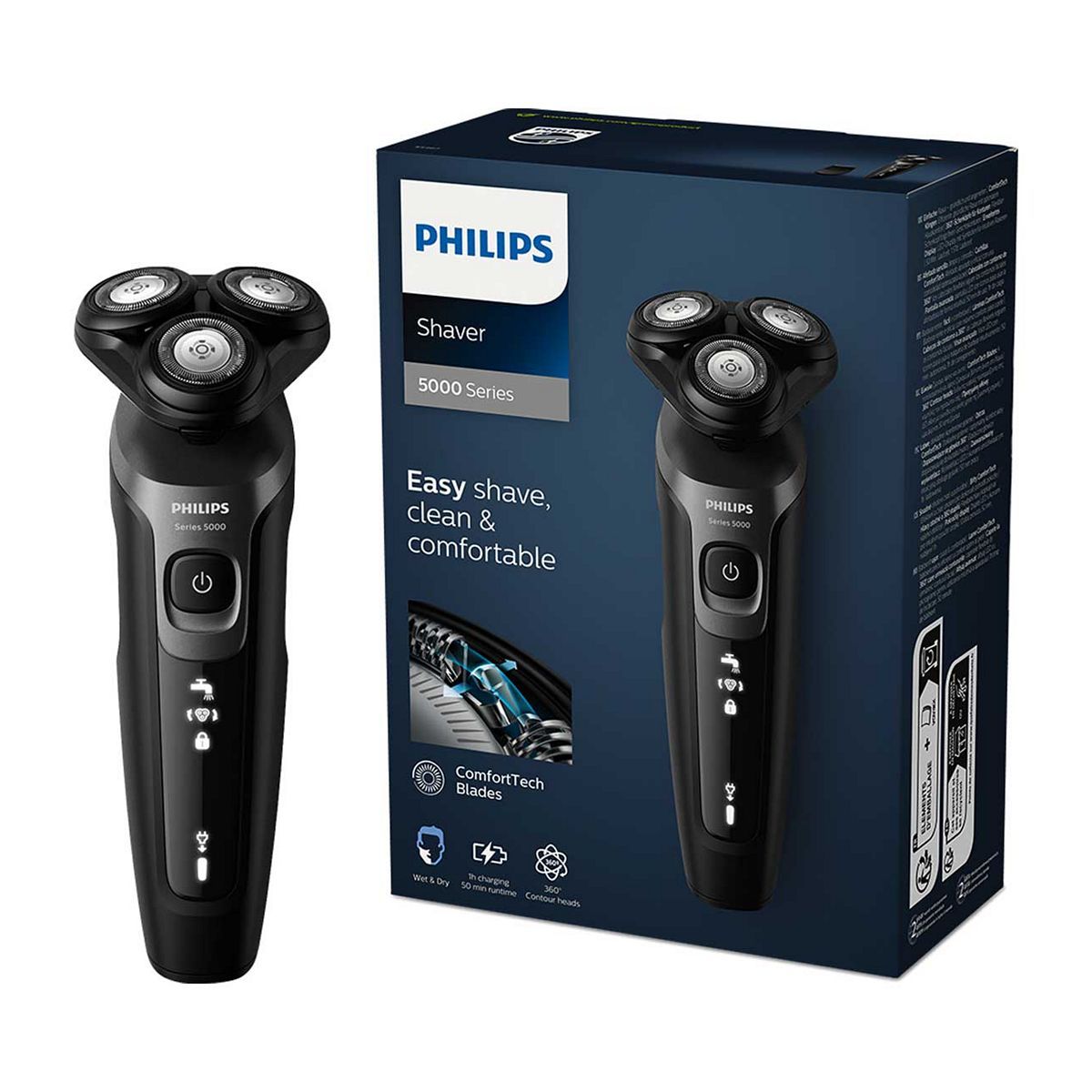 Philips Series 5000 Wet &amp;amp; Dry Men's Electric Shaver, Black - S5467/17