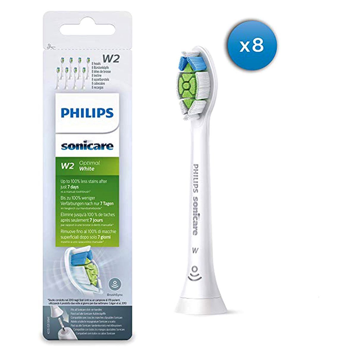 Philips Sonicare Optimal White replacement heads - 8pk, white &amp;ndash; HX6068/12