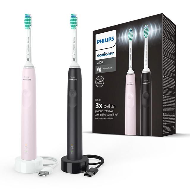 Philips Sonicare Series 3100 dual pack Sugar Rose &amp;amp; Black   2 per pack