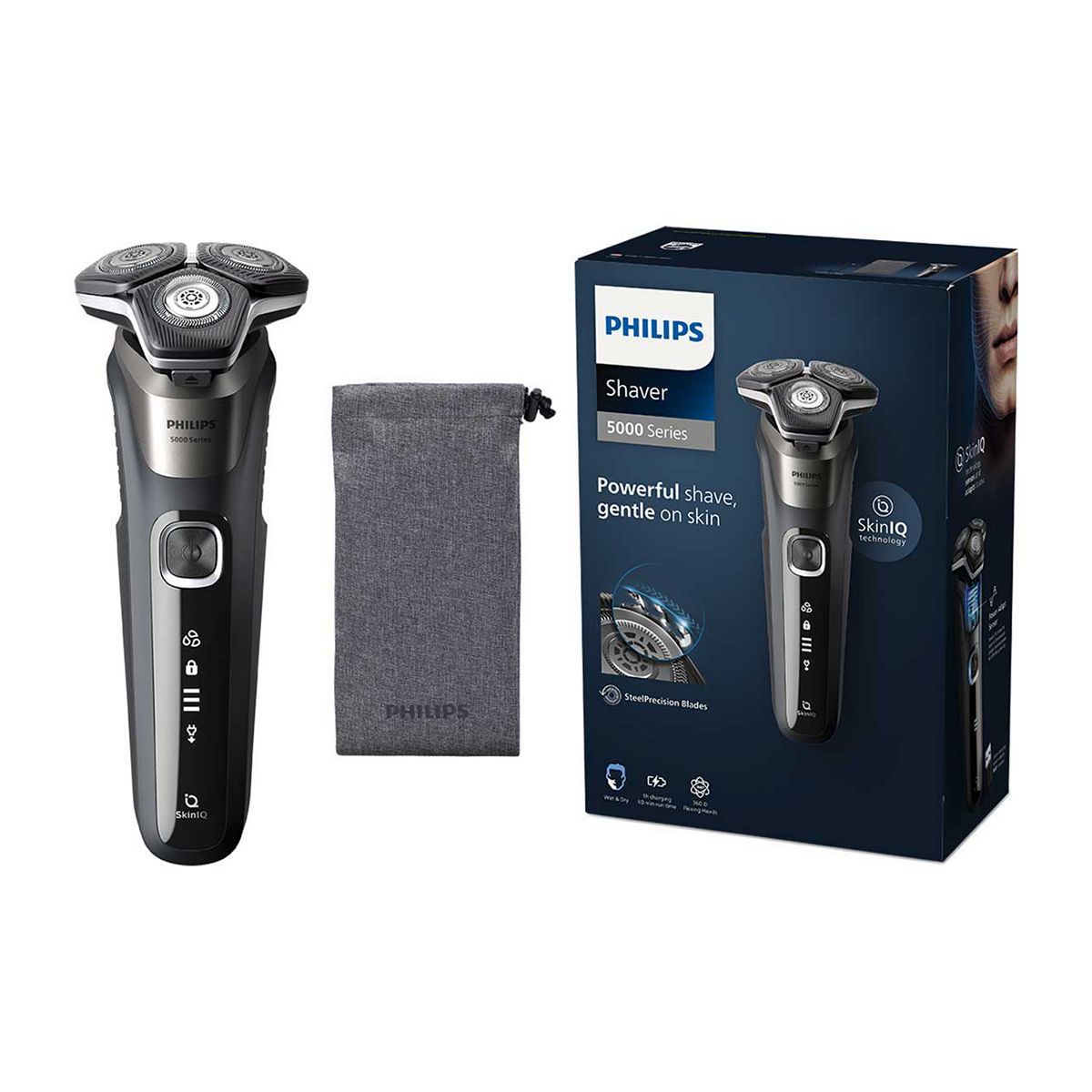 Philips Wet &amp;amp; Dry Electric Shaver Series 5000 with Pop-up Trimmer, Soft Case and Full LED Display &amp;ndash; S5887/10