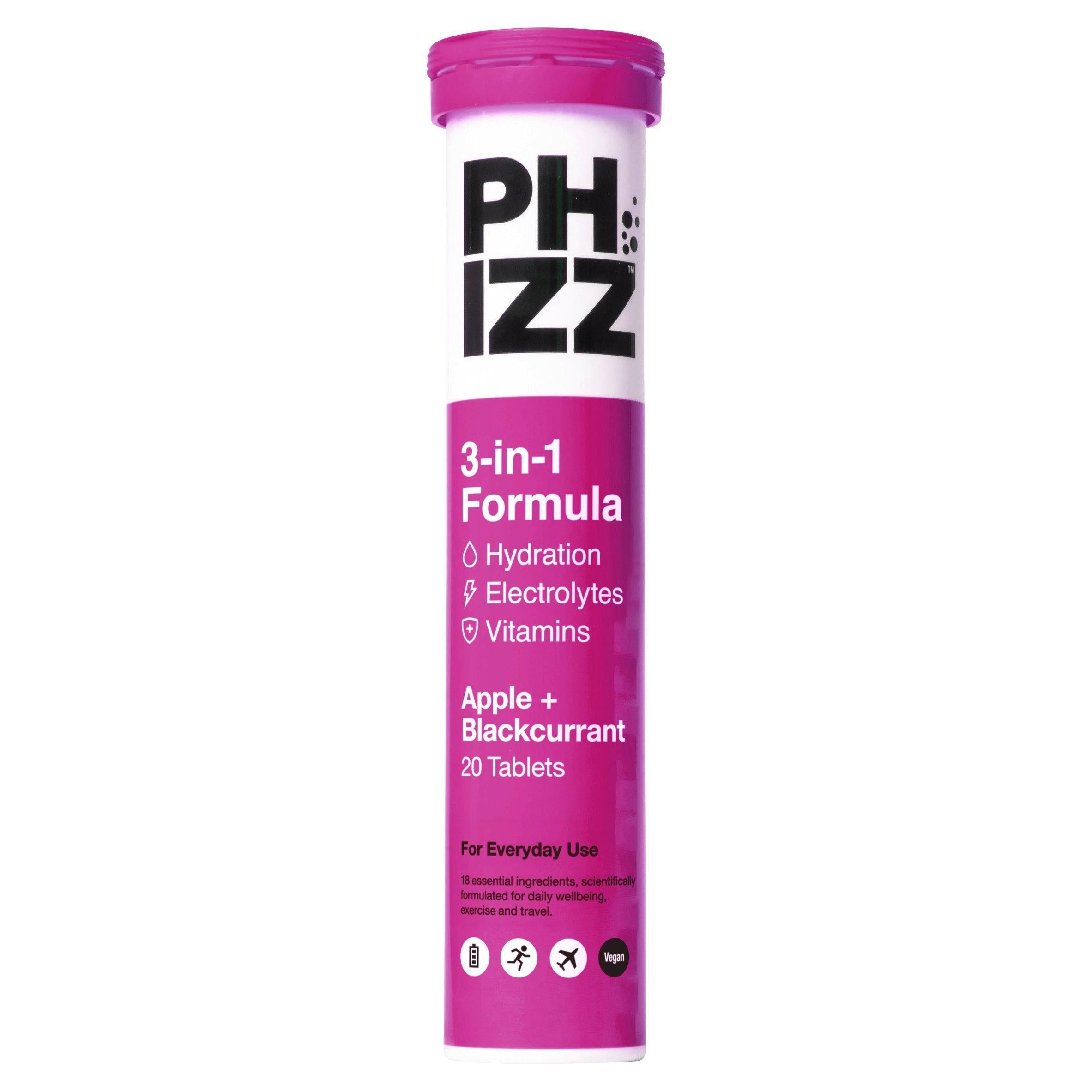 Phizz Multivitamin Hydration Apple &amp;amp; Blackcurrant Effervescent Tablets x20