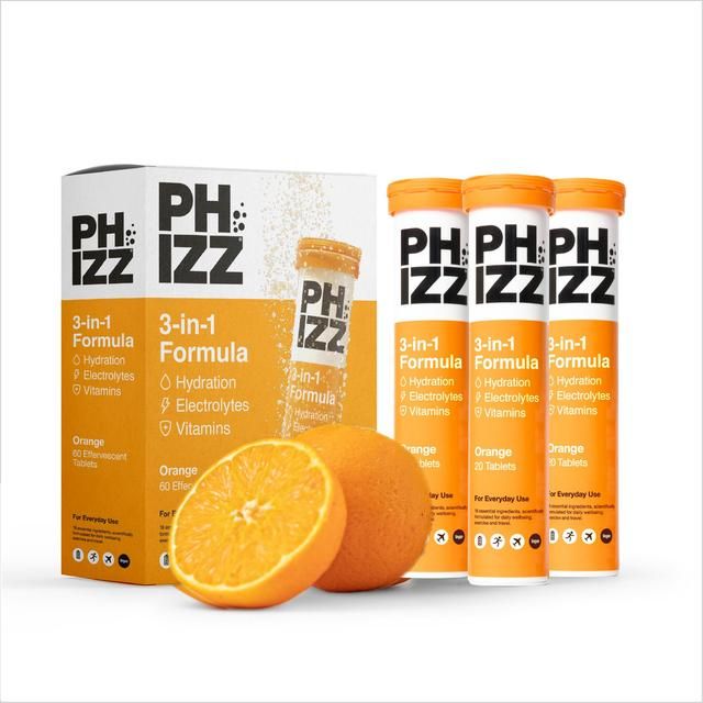 Phizz Orange Multivitamin Hydration &amp;amp; Electrolyte Effervescent Tablets   60 per pack