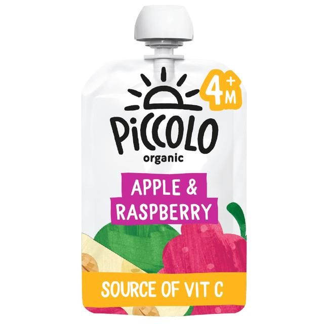 Piccolo Apple &amp;amp; Raspberry Organic Pouch 6 mths+   100g