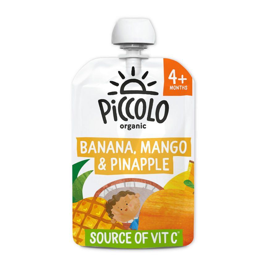 Piccolo Organic Banana, Mango &amp;amp; Pineapple Smooth 4+ Months 100g