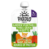 Piccolo Organic Garden Vegetables Three Grain Risotto with Cheese &amp;amp; Basil 130g 7 Months+