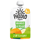 Piccolo Organic Mango &amp;amp; Pear with a hint of Apple &amp;amp; Spinach 4+ months   100g