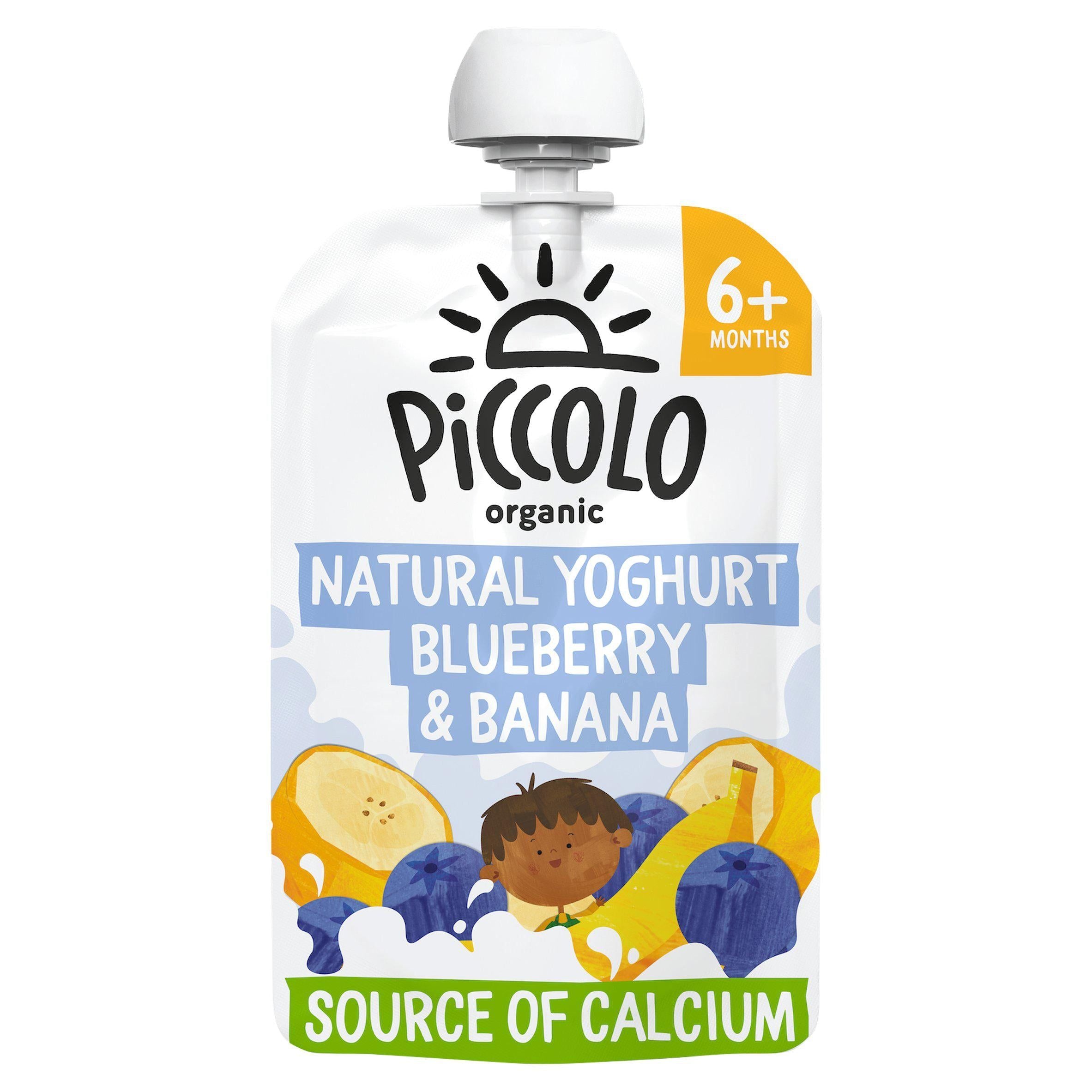 Piccolo Organic Natural Yoghurt Blueberry &amp;amp; Banana Smooth 6 Months+ 100g