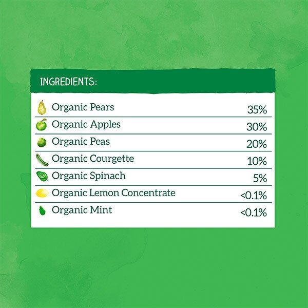 Piccolo Organic Pear, Apple &amp;amp; Spring Greens 4m+ 100g