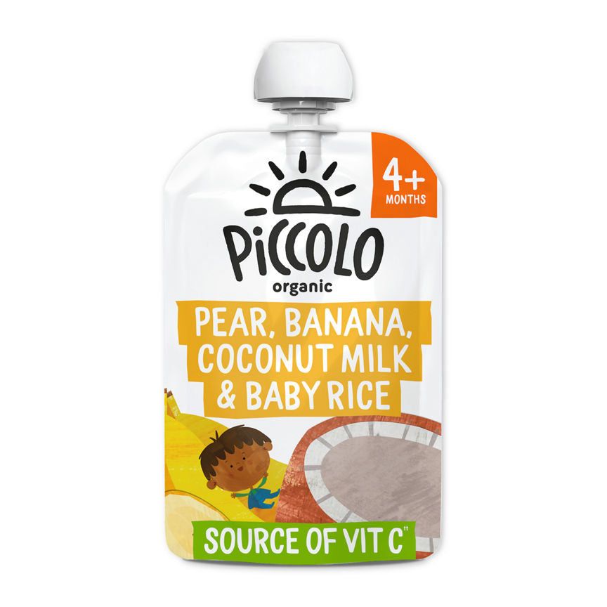 Piccolo Organic Pear, Banana, Coconut Milk &amp;amp; Baby Rice 4 Months+