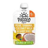 Piccolo Organic Pear Banana Coconut Milk &amp;amp; Baby Rice Smooth 4 Months+ 100g