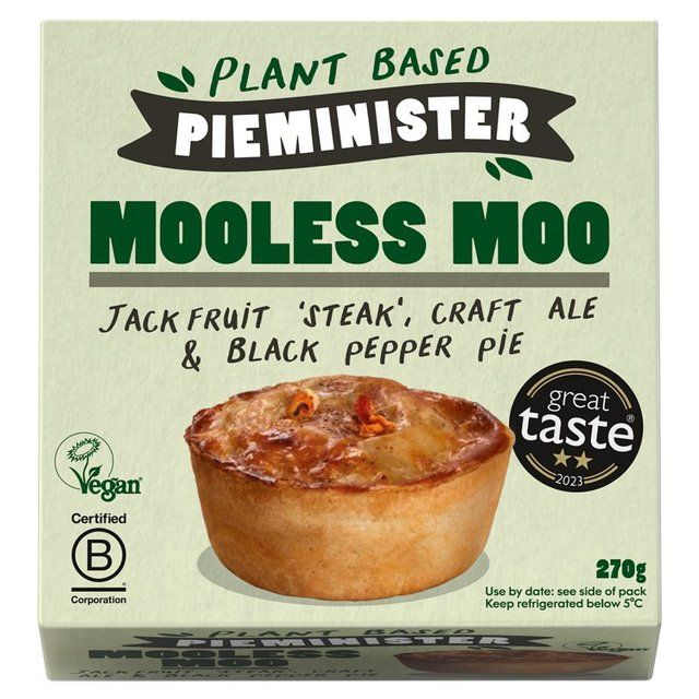 Pieminister Mooless Moo Jack Fruit Steak Craft Ale &amp;amp; Black Pepper Pie   270g