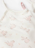 Pink Bunny Print Strappy Bodysuits 3 Pack  Up to 3 mths