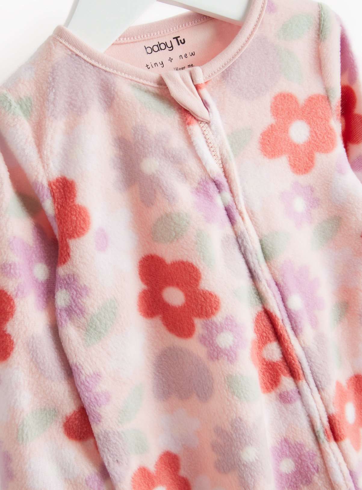 Pink Floral &amp;amp; Stripe Fleece Sleepsuits 2 Pack 3-6 months