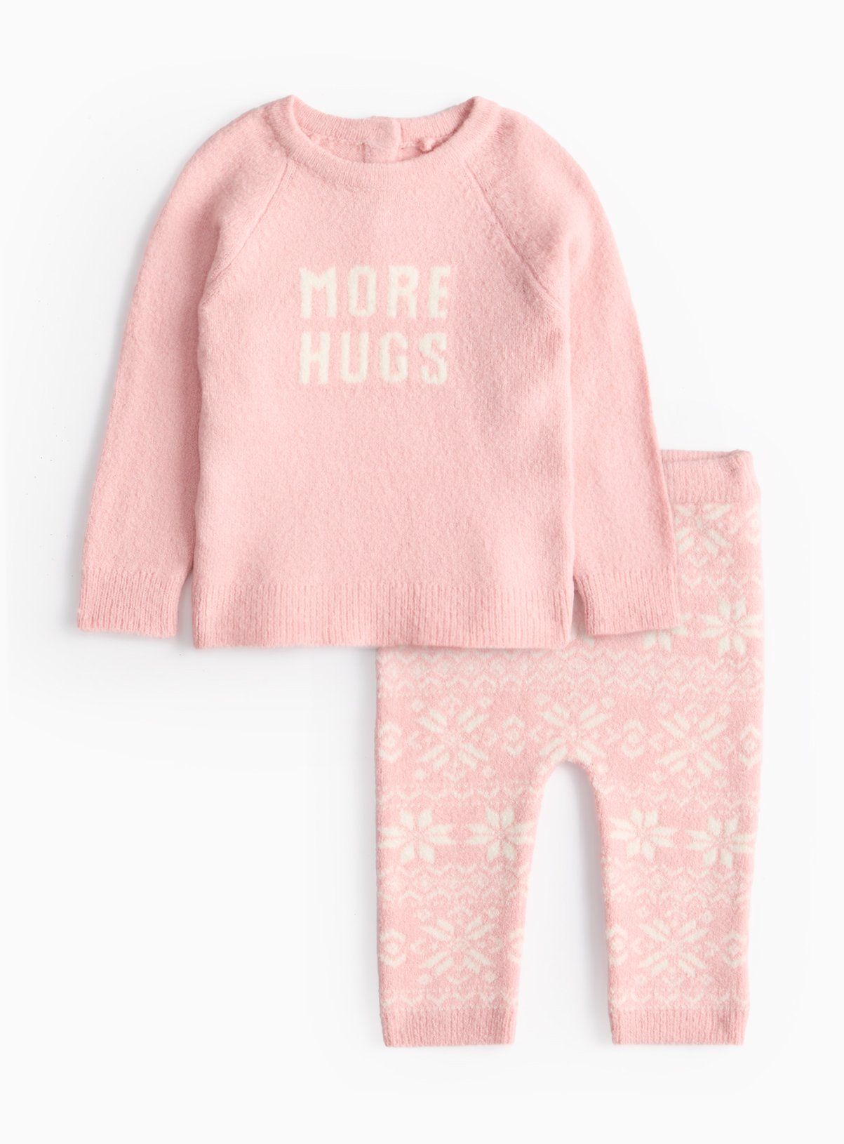 Pink Knitted Jumper &amp;amp; Leggings Set Up to 3 mths