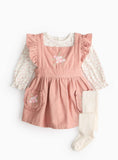 Pink Vintage Dress with Bodysuit &amp;amp; Tights 18-24 months