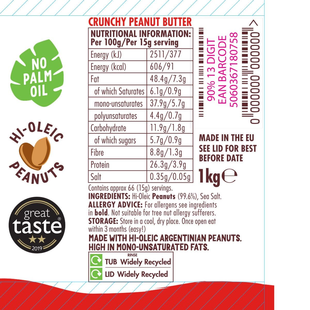 Pip &amp;amp; Nut Crunchy Peanut Butter, 1kg