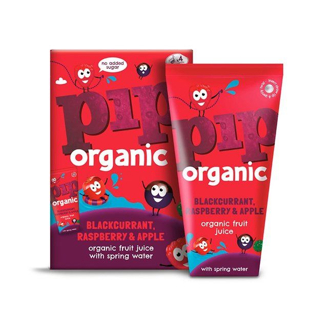 Pip Organic Blackcurrant Raspberry &amp;amp; Apple Juice with Spring Water Cartons   4 x 180ml
