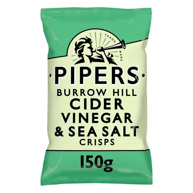 Pipers Burrow Hill Cider Vinegar &amp;amp; Sea Salt Sharing Bag Crisps   150g