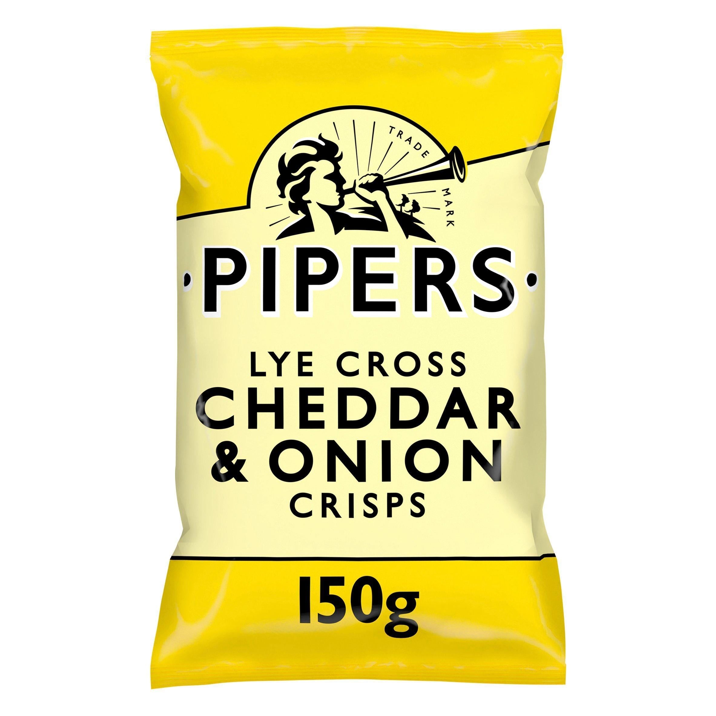 Pipers Lye Cross Cheddar &amp;amp; Onion Sharing Crisps 150g