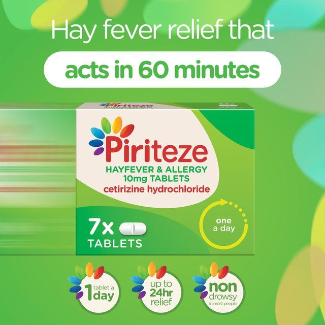 Piriteze Hayfever &amp;amp; Allergy Relief Antihistamine Cetirizine   7 per pack