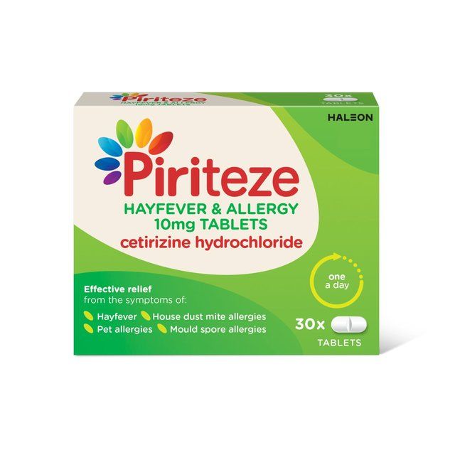 Piriteze Hayfever &amp;amp; Allergy Relief Antihistamine Cetirizine Tablets   30 per pack