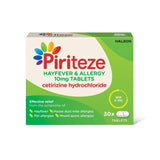 Piriteze Hayfever &amp;amp; Allergy Relief Antihistamine Cetirizine Tablets   30 per pack